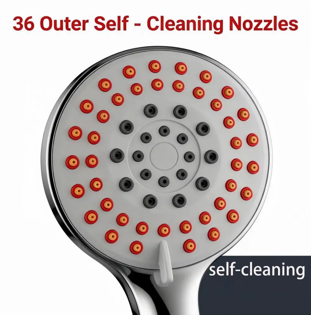 Self Cleaning Shower Head With Anti Leak Anti Clog Function